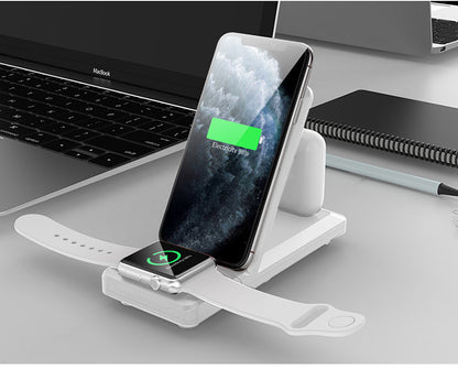 3-in-1 Wireless Charger Vertical Folding Wireless Charger 15W Fast Charge 3-in-1 Wireless Charger